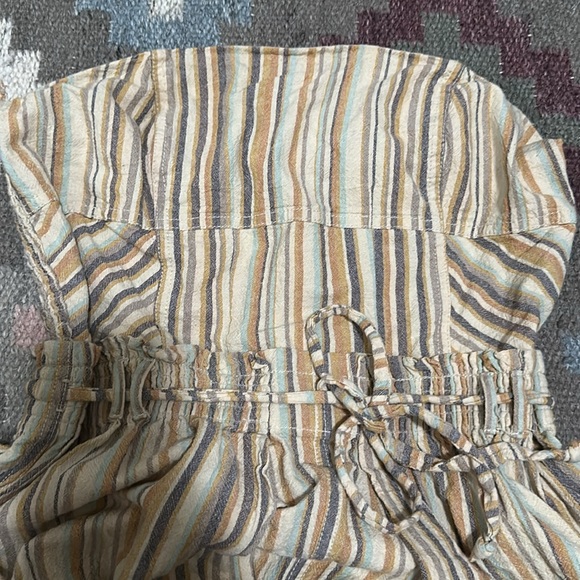 Free People striped strapless wide leg jumper with cute string belt - Picture 9 of 13